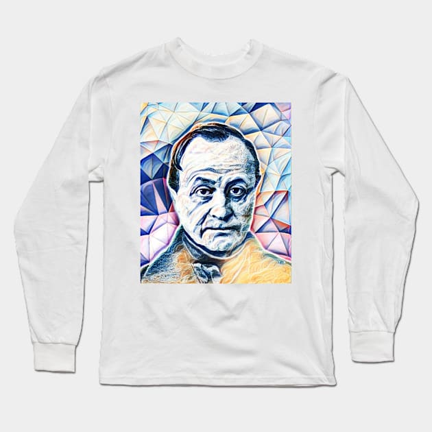 Auguste Comte Portrait | Auguste Comte Artwork 12 Long Sleeve T-Shirt by JustLit